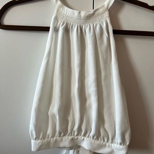 Aritzia Wilfred XS halter neck, cream, tie crop blouse